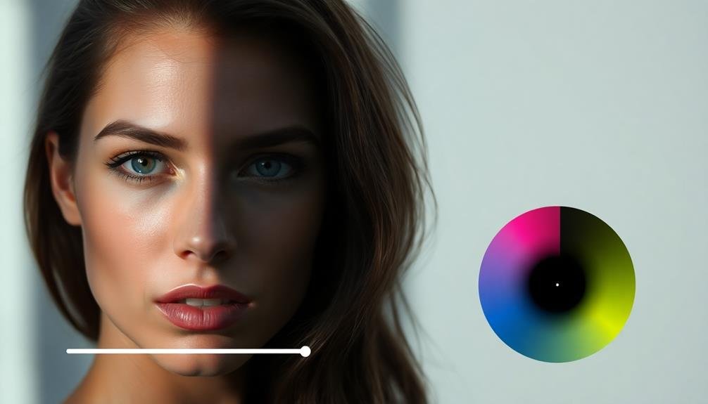adjusting lighting and colors