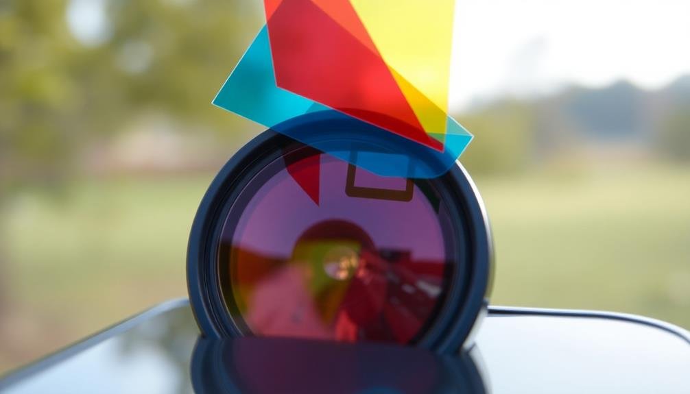 color filter with cellophane
