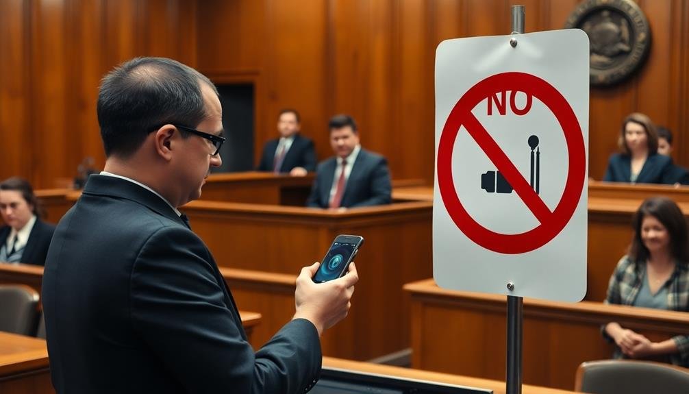 courtroom photography limitations enforced