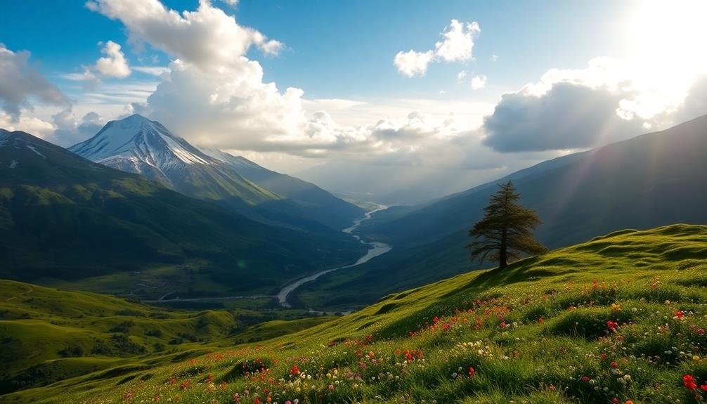 diagonal landscape composition technique
