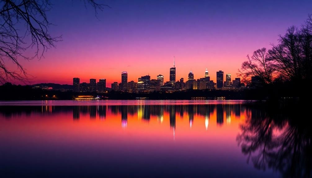 evening reflections in night