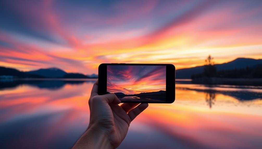 reflective lake surface scenery