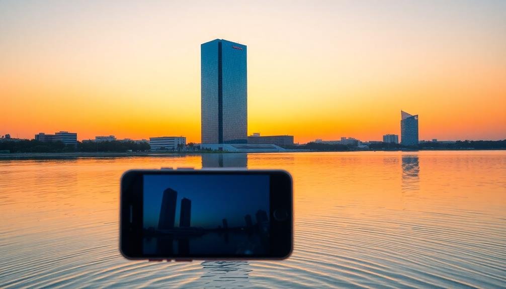 reflective urban water scenes