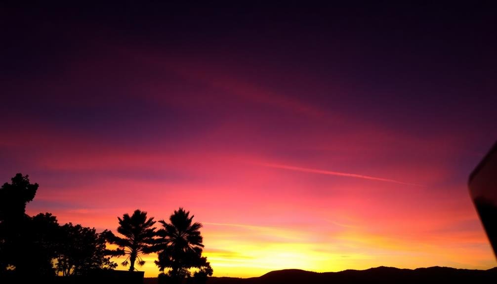 silhouettes colorful skies capture