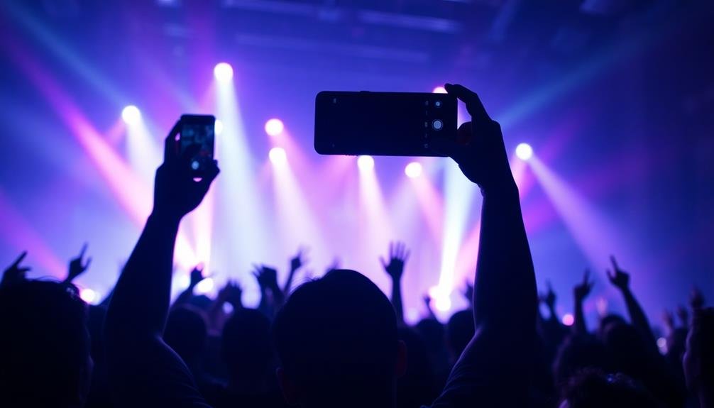 silhouettes stage lights capture