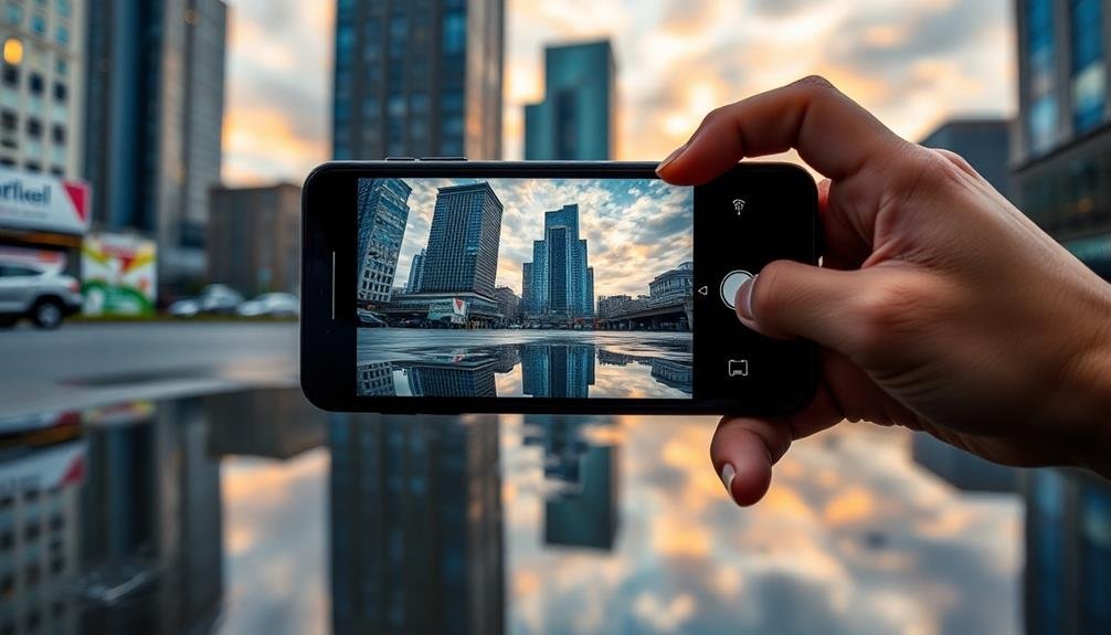 smartphone editing reflection photos