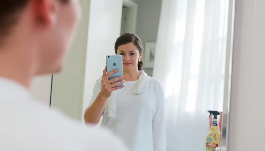 thoroughly clean your mirror