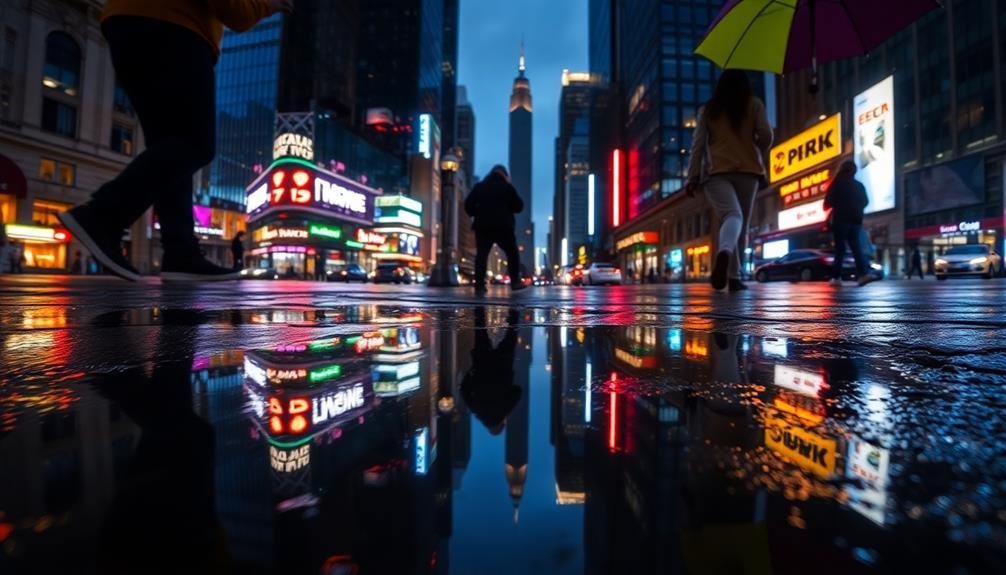 urban puddle reflections captured