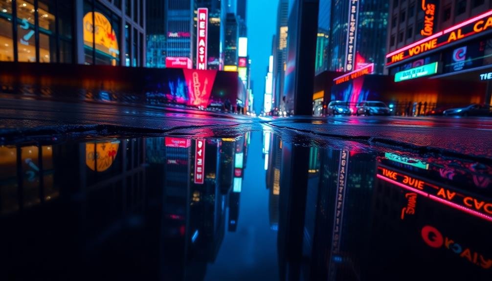 vibrant reflections in mirrors